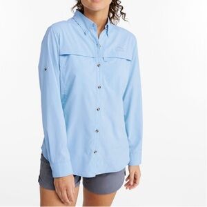 L.L. Bean Women's Tropicwear Shirt, Long-Sleeve size L